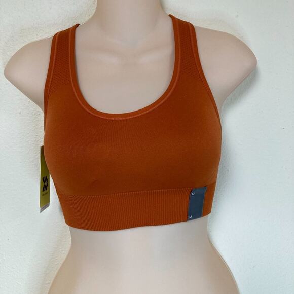 All in Motion Sports Bra XS Medium Support Seamless Copper Moisture Wicking - Picture 2 of 4